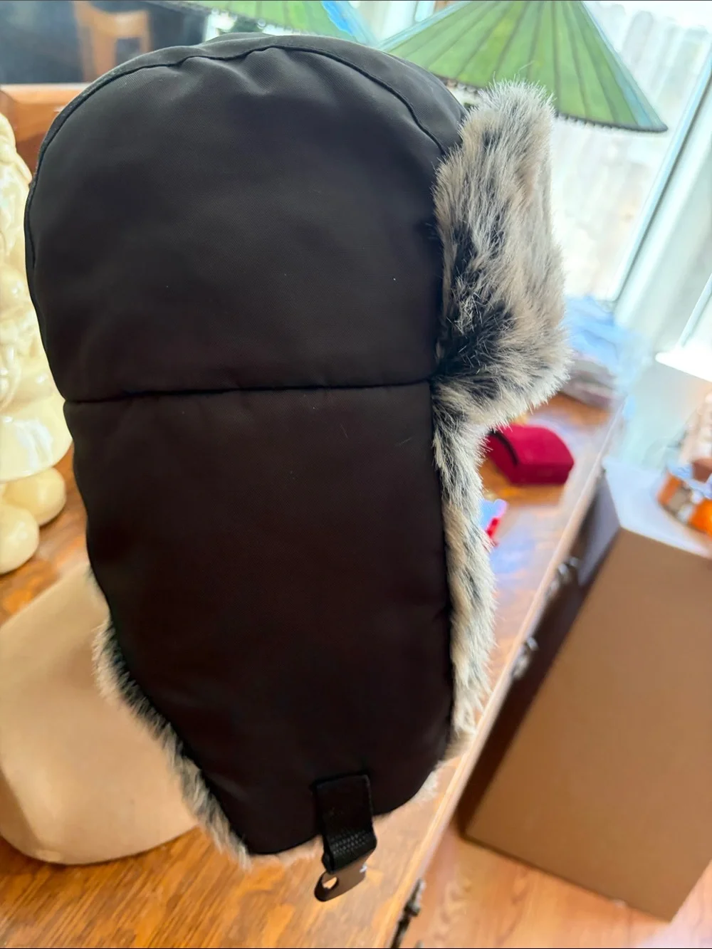 Levi's Black Kids Faux-Fur Earflap Hat